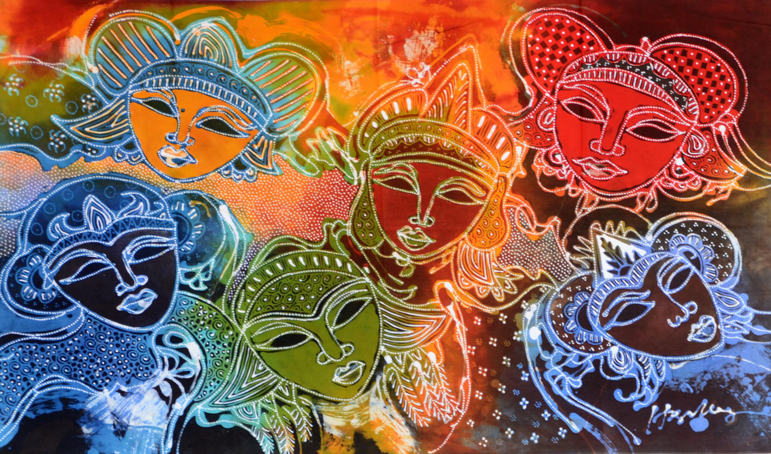 Batik Stoffbild Wandbild Motive kaufen Afrika Deko Shop 2152