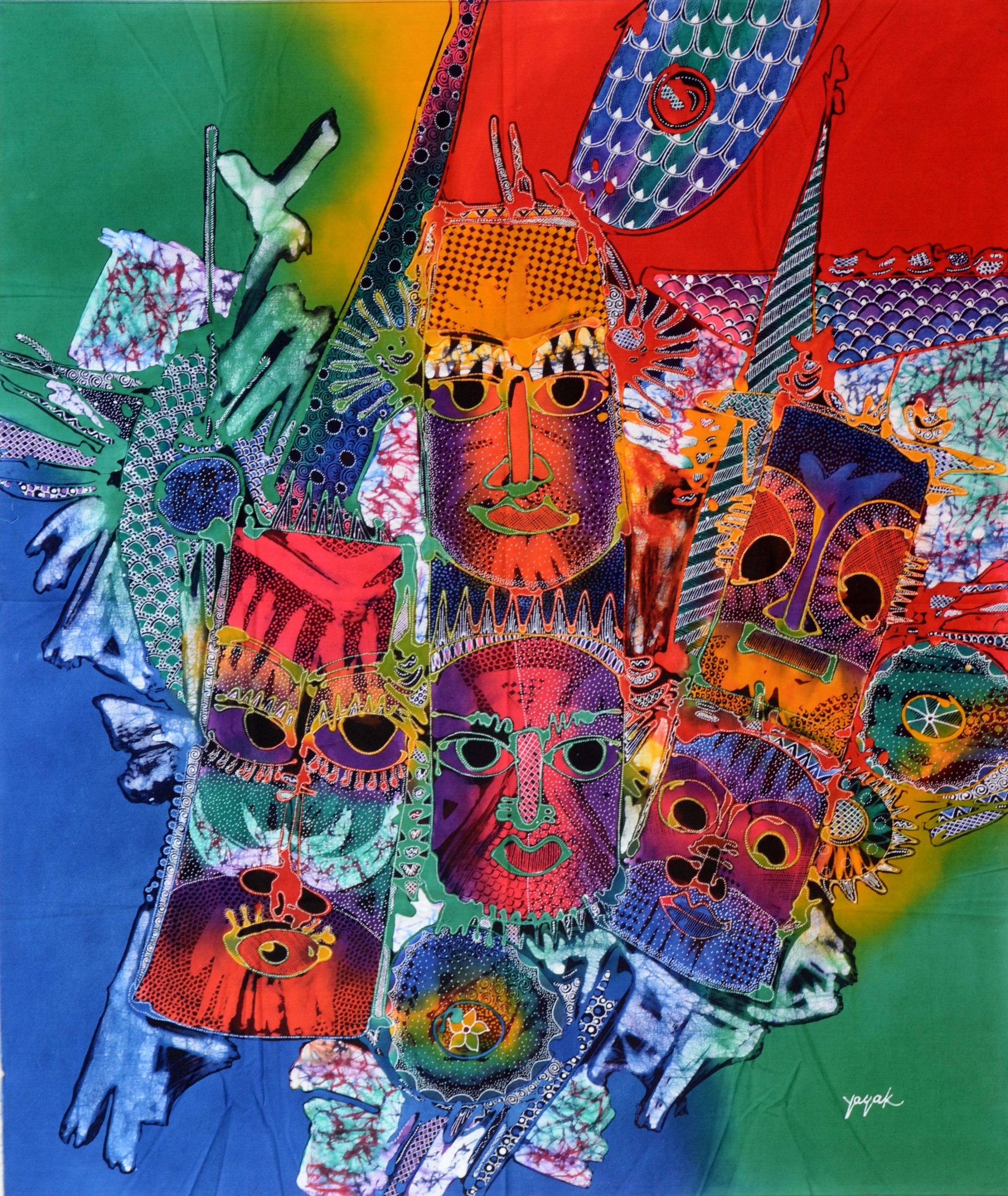 Batik Stoffbild Wandbild Motive kaufen Afrika Deko Shop 2157