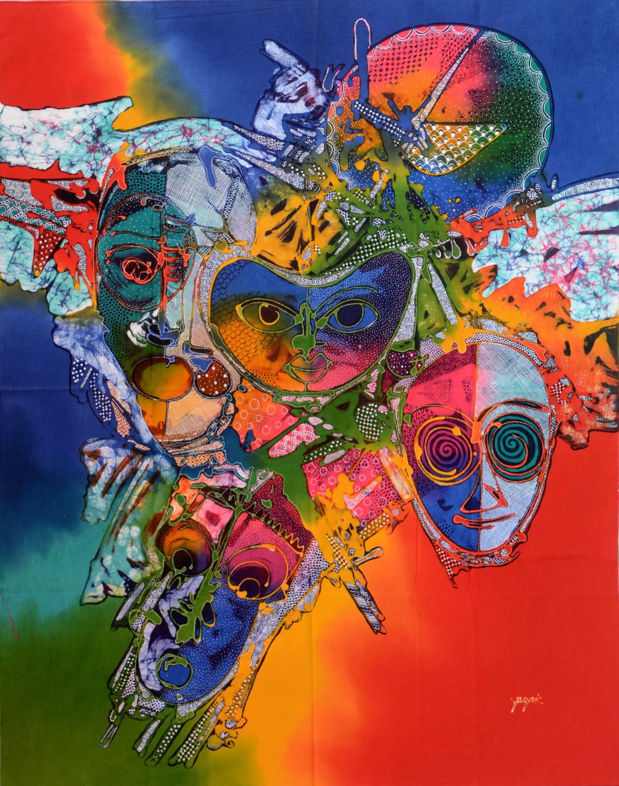 Batik Stoffbild Wandbild Motive kaufen Afrika Deko Shop 2158
