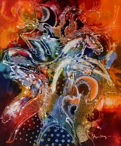 Batik Stoffbild Wandbild Motive kaufen Afrika Deko Shop 2161a