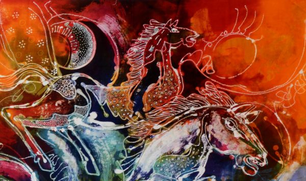Batik Stoffbild Wandbild Motive kaufen Afrika Deko Shop 2161f