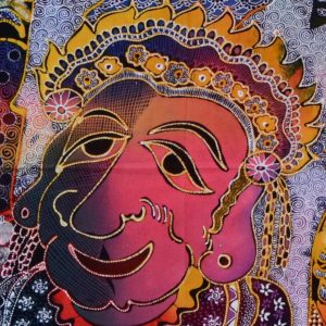 Batik Bild Stoffbild Gottheit, 45 x 50 cm