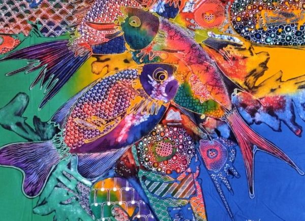 Batik Stoffbild Wandbild Motive kaufen Afrika Deko Shop 2179f