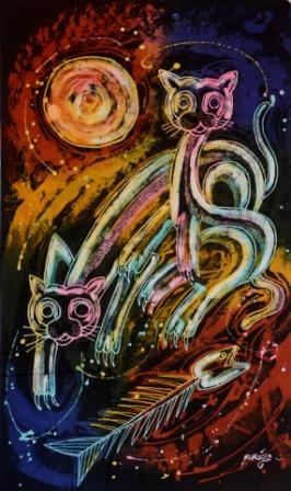 Batik Stoffbild Wandbild Motive kaufen Afrika Deko Shop 2185
