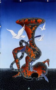 Batik Stoffbild Wandbild Motive kaufen Afrika Deko Shop 2195a