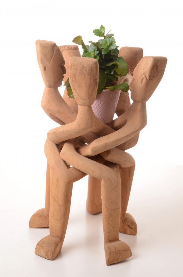 Figur Freundschaftskreis Familienkreis afrikanische Skulptur Holz kaufen Afrika Deko Shop 2406f