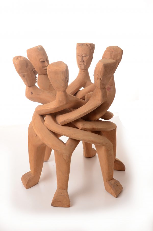 Figur Freundschaftskreis Familienkreis afrikanische Skulptur Holz kaufen Afrika Deko Shop 2406