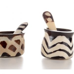 Salz- und Pfeffer-Set, afrikanische Gewürztöpfchen, 4 cm