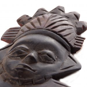 Maske afrikanische Wanddeko Massivholz, 23 cm