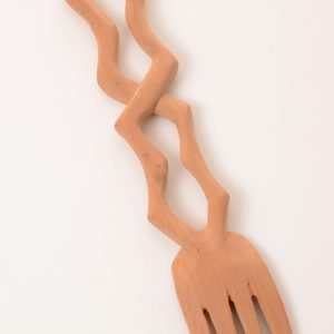 Maske Gabel aus Massivholz, 50 cm