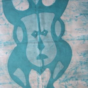 Batik afrikanisches Stoffbild Maske abstrakt, 60 x 80 cm