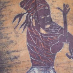 Batik Bild Stoffbild afrikanischer Tänzer, 55 x 90 cm