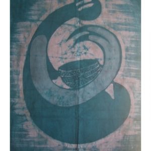 Batik Bild afrikanisches Stoffbild Figuren, 60 x 80 cm