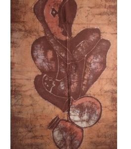 Batik Bild Stoffbild afrikanisches abstraktes Motiv, 50 x 90 cm