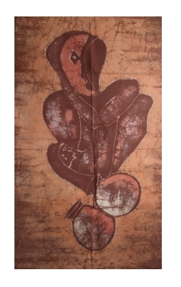Batik Stoffbild Wandbild Masken kaufen Afrika Deko Shop 1183