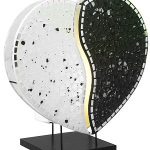 Lampe balinesische Tischlampe herzförmig, 30 cm