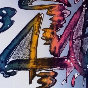Batik Bild balinesisches Stoffbild Ziffer, 45 x 50 cm