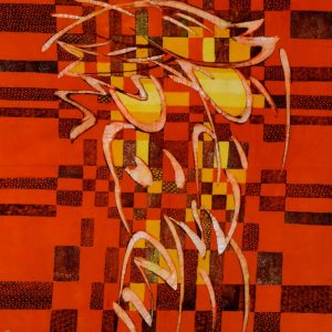 Batik balinesisches Stoffbild Pärchen abstrakt, 75 x 90 cm