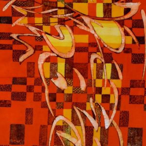 Batik balinesisches Stoffbild Pärchen abstrakt, 75 x 90 cm