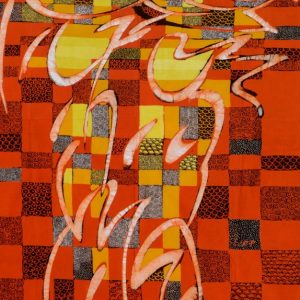Batik Bild balinesisches Stoffbild Paar abstrakt, 75 x 90 cm
