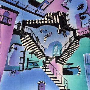 Batik Bild balinesisches Stoffbild Wohndeko, 75 x 90 cm