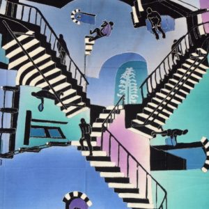 Batik Bild balinesisches Stoffbild Wohndeko, 75 x 90 cm