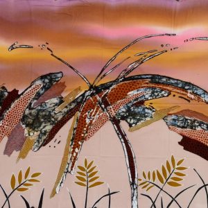 Batik Bild Stoffbild abstrakte Natur, 75 x 90 cm – verkauft