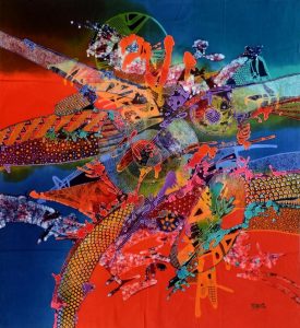 Batik Stoffbild Wandbild Motive kaufen Afrika Deko Shop 2180a