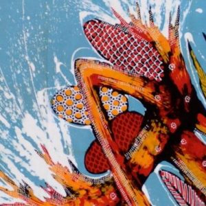 Batik Bild balinesisches Stoffbild abstrakter Vogel, 45 x 75 cm