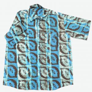 Batik Freizeit afrikanisches Hemd, blau, Gr. M