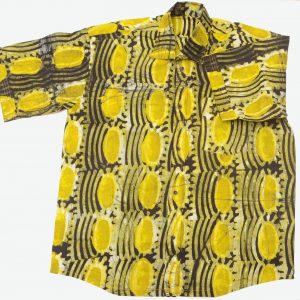 Batik Freizeit afrikanisches Hemd, grün gemustert, Gr. M