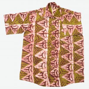 Batik Freizeit afrikanisches Hemd, Adinkra grün, Gr. M