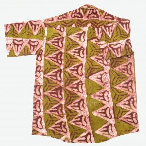 Batik Freizeit afrikanisches Hemd, Adinkra grün, Gr. M