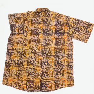 Batik Freizeit afrikanisches Hemd, Adinkra gemustert, Gr. M