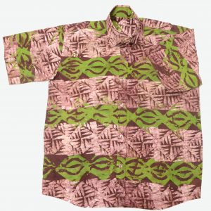 Batik Freizeit afrikanisches Hemd, grüne Streifen, Gr. M