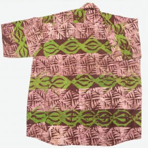 Batik Freizeit afrikanisches Hemd, grüne Streifen, Gr. M
