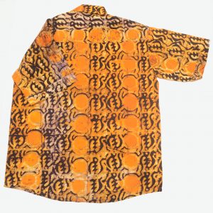 Batik Freizeit afrikanisches Hemd, orange, Gr. M