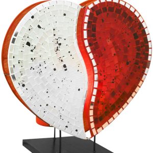 Lampe balinesische Tischlampe Herz, 30 cm