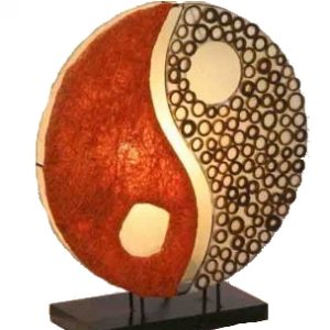 Lampe balinesische Tischlampe Yin Yang Motiv, 35 cm