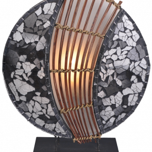 Lampe balinesische Tischlampe Glas-Mosaik rund, 30 cm