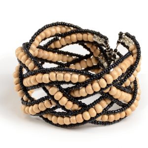 Armband Modeschmuck Bambusperlen, 4 cm breit
