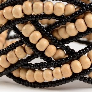 Armband Modeschmuck Bambusperlen, 4 cm breit