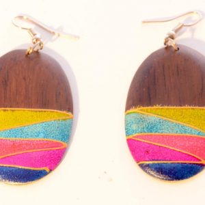 Ohrringe Modeschmuck aus Holz, 5 cm