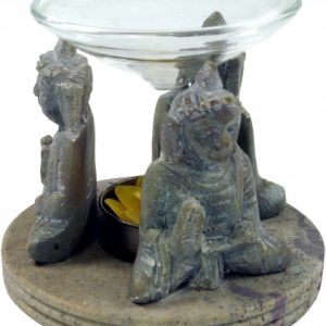 Buddha Figur Duftlampe aus Speckstein, 10 cm