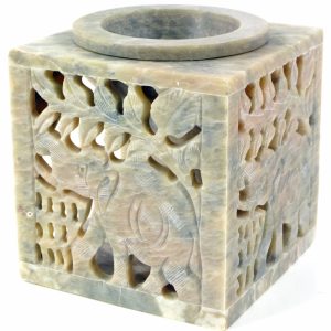 Elefanten Figur Aromalampe aus Speckstein, 8 x 8 cm