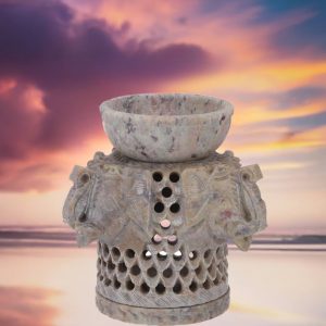 Elefanten Figur Aromalampe aus Speckstein, 13 cm