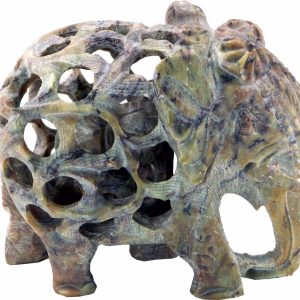 Elefanten Figur mit Baby aus Speckstein 6,5 cm