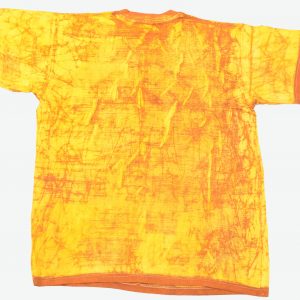 Batik afrikanisches T-Shirt Yin-Yang-Symbol, gelb, Gr. M