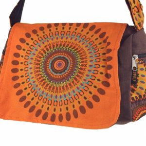 Tasche Umhängetasche orange im Ethno-Style, 23 x 28 cm
