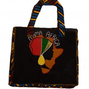 Tasche afrikanische Shoppingtasche, schwarz, 30 x 40 cm